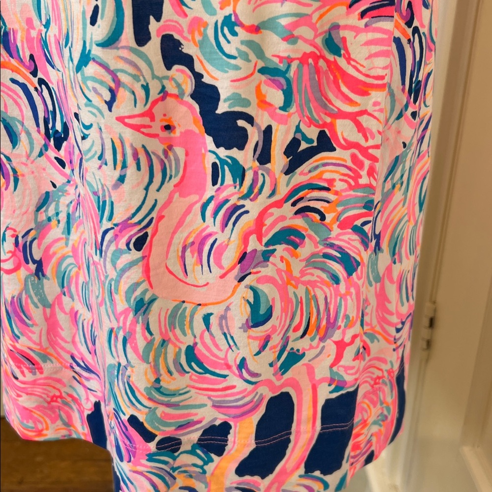 Lilly Pulitzer Marlowe Short Sleeve Pink, Navy Dress Size M - Picture 7 of 8